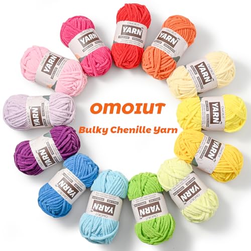Fluffy Chunky Chenille Crochet Yarn, Baby Yarn for Crocheting Soft Blanket, Bulky Velvet Yarn (100g/54.8yds), Plush Amigurumi Yarn for Knitting Crafts, Scarves, Puzzle (Blue) - color: Blue