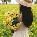 vctops Flower Bouquet Knitted Throw Blanket, Cute Sunflower Bouquets Handmade Crochet Round Blankets, Sunflowers Soft Throws Gifts for Girls, Women, Wife (Sunflower,Diameter 59") - color: Sunflower, size: Adult,Diameter 59"