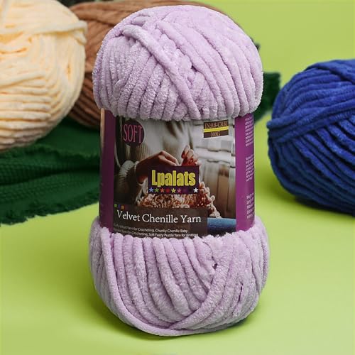 Chunky Chenille Yarn for Crocheting - 3x100g/3.5oz Baby Blanket Yarn for Crocheting Soft - 262 Yards Fluffy Thick Plush Yarns for Knitting Blankets Amigurumi (3, Sky Blue) - color: Sky Blue