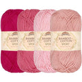 JubileeYarn Bamboo Cotton Sport Yarn - 50g/Skein - Shades of Pink - 4 Skeins - color: Shades of Pink, size: 4 Skeins