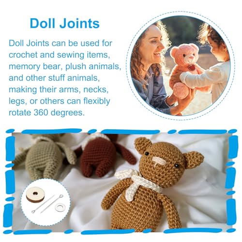 PATIKIL 12mm Doll Joints, 8 Set Removable Cotter Pin Joints Connector and Fiberboard Tray for Bear Limbs Making Head DIY Crafts Accessories - size: 12mm