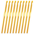 10Pcs 6mm Aluminum Crochet Hook, Knitting Needles Craft Yarn, Crochet Hook for DIY Craft, Gold Crochet Needles for Knitting Scarf(Gold) - color: 6MM Gold