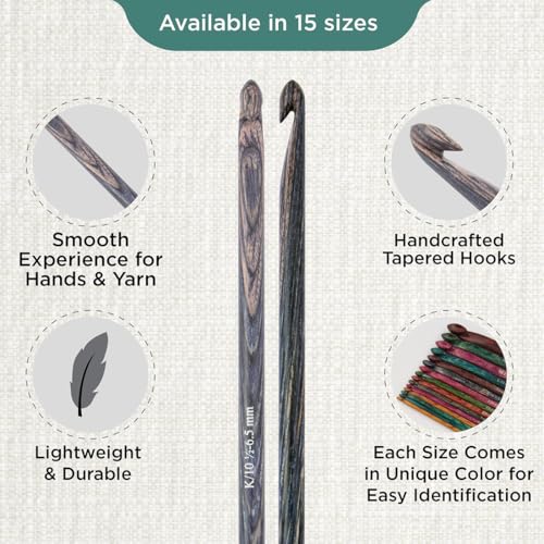 KnitPro Dreamz Afghan/Tunisian Crochet Hook | US Size K (6.5mm) - size: K (6.50 mm)
