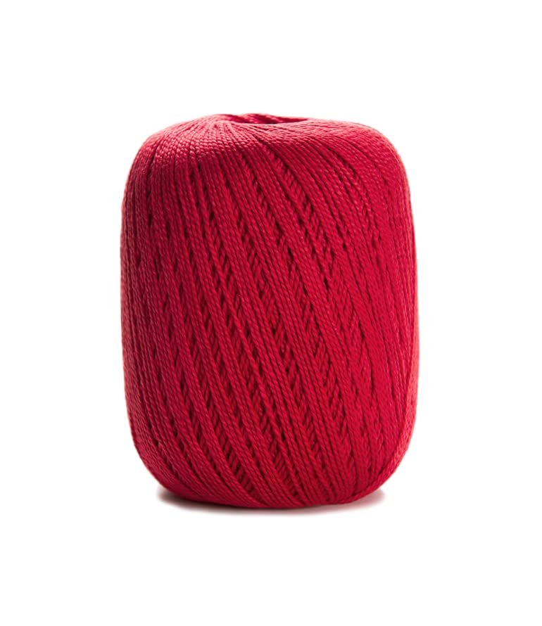 CIRCULO Anne 100% Mercerized Brazilian Cotton Yarn, Fingering, 547 Yds | Color 3581 Pepper, 500 m / 147 g, Smooth, Breathable, Soft, OEKO-TEX Certified, Machine Washable, Crochet, Knitting - color: Red (3581 - Pepper), style: Single