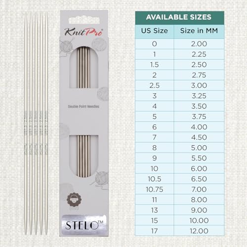 KnitPro Stelo Double-Pointed Needles 8" (20cm) | US Size 1 (2.25mm) - size: US Size 1 (2.25mm)