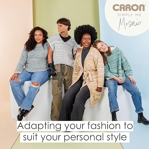 Caron Simply Me Mosaic Yarn for Crocheting & Knitting, Claypot, 2-Pack | #5 Bulky Yarn, 62% Acrylic, 20% Nylon & 18% Wool, Multicolor Yarn for Crochet, Knitting and Crafts, 173yd, 140g/5oz per skein - color: Claypot