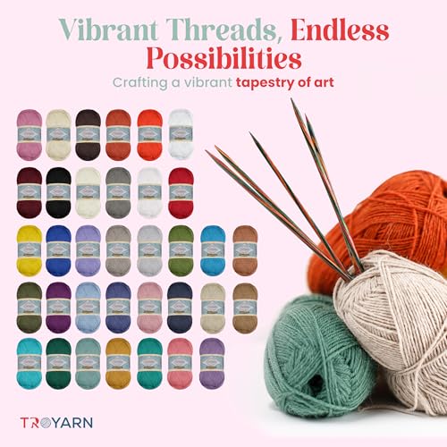 TROYARN Summer (4- Skeins Pack) Silk Effect Hand Knitting Yarn Crochet Art Lace Craft 100% Microfiber Acrylic 4x100 gr (4x383 yds) (105060 - Black) - color: 105060 - Black, size: 4 Skein
