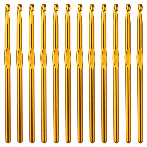 12PCS 6mm Crochet Hook, Aluminum US J/10 Small Crochet Hooks, Crochet Hooks for Beginners, Knitting Crochet Needles for Yarn Craft - color: 6mm