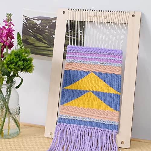 Wool Queen Rectangle Weaving Loom Kit - 2 Sets with Weaving Needles and Tools, Perfect for Beginners and Weaving Enthusiasts, 11''x16.5'' and 7.8''x11.7'' Large Sizes - size: 11''x16.5''&7.8''x11.7''