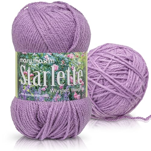 Mary Maxim Starlette, Crochet Yarn, Soft Acrylic Purple Yarn for Afghans, Blankets, Clothing and More, 180 Yards, Amethyst - 1 Skein - color: Amethyst