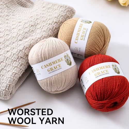 100% Pure Natural Merino Wool Yarn (4ply) - Each Ball 3.5 OZ/Approximately 320 Yards - Hand-Knitting/Crochet/Knitting - Soft and Non-irritating [2 Ball Set] (Dark Gray) - color: Dark Gray
