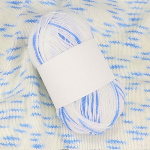 Threads for Knitting Yarn Crochet Yarn Rainbow for Crocheting Knitting Projects(Blue, White, Blue) - color: Blue, white, blue