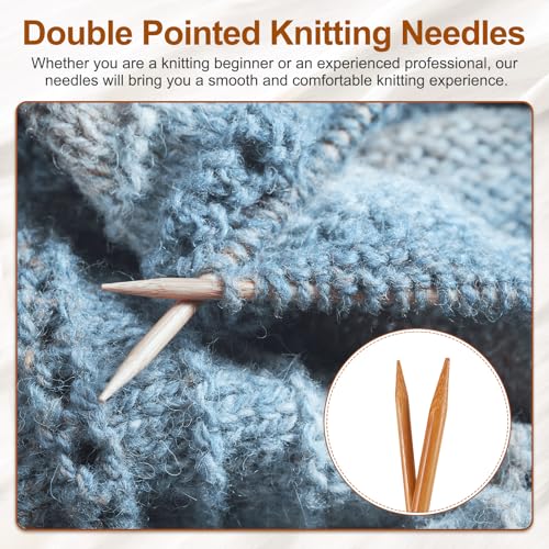 HARFINGTON 4Pcs Double Pointed Knitting Needles Size US 4 (3.5mm) 16" Long Carbonized Bamboo Straight Knitting Needles for Beginners Handmade Creative DIY Craft Yarn Projects - size: Size US 4 (3.5mm)
