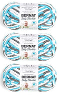 Bernat Baby Blanket Yarn, 3.5 Oz, Gauge 6 Super Bulky, Sail Away 3-Pack