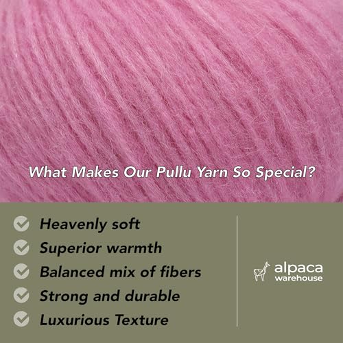 Baby Alpaca Merino Yarn 3 Skeins 150g Worsted Weight Knitting Cotton Candy | Pullu baby alpaca merino blend made in Peru 3 skeins 150g 426yd total for knitting and crochet sweaters scarves and hats - color: Cotton Candy