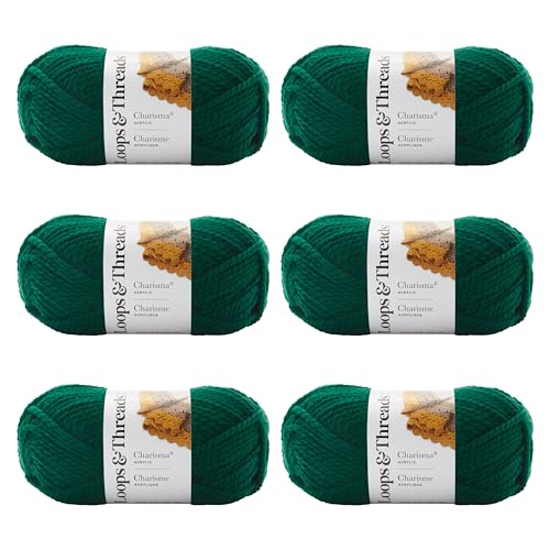 Loops & Threads Charisma Yarn - Multicolor Yarn for Knitting, Crochet, Weaving, Arts & Crafts - Dark Purple, Bulk 6 Pack - color: Dark Purple
