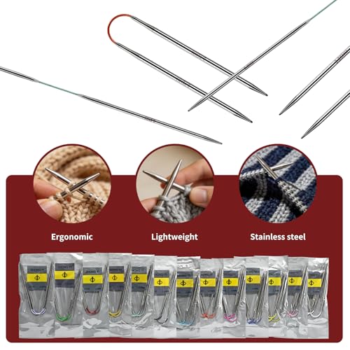 Soosui 6.0mm Circular Knitting Needles US10 |3-Pack 9-inch (23cm) Double-Pointed Flexible Circular Needles, 3cm Cable, Durable and Smooth for Sweaters, Socks, Hats, and Other DIY Knitting Projects. - size: 6.0mm/US10