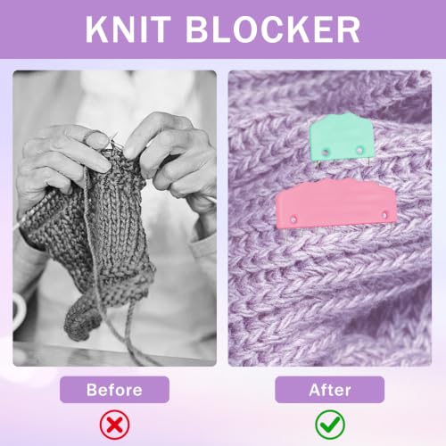 20PCS Knit Blocking Pins Kit, Knit Blocking Combs for Blocking Knitting Mats Crochet Lace Sewing & Needlework Projects Sewing Tool Device(Pink and Blue) - color: Pink, Blue