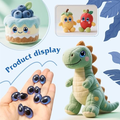 TOAOB 28pcs Plastic Safety Eyes with Washers Dark Blue Oval 13 x 18mm Stuffed Animals Craft Doll Eyes for DIY Amigurumis Crochet Animals Puppet Making - color: Dark blue