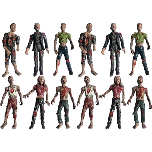 PowerTRC Toy Zombie Action Figures with Movable and Detachable Joints | Mini Zombie Figurines | Great for Presents, Decoration, and Party Favors | Pack of 6, 4 Inches Tall Zombies (12 Pcs) - style: #2 Set of 2