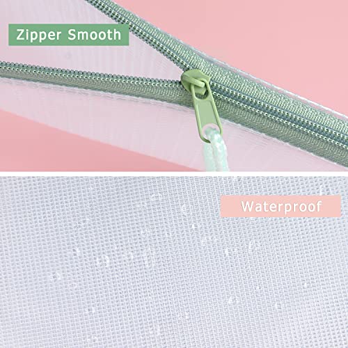 Tamaki 6 Pack Mesh Zipper Pouch Bags, Letter/A4 | Waterproof Zipper Bags, Document Bag, Durable Pouches for Organization - color: 6 Pack