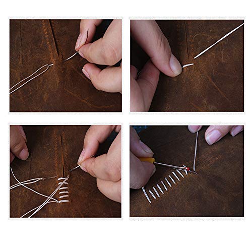284Yards Leather Sewing Waxed Thread, 0.8mm Waxed Thread for Bookbinding | Waxed Thread for Bookbinding, Upholstery Thread Heavy Duty, Wax String for Leather Craft DIY/Bookbinding/Shoe Repairing - color: Light Khaki
