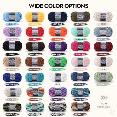 2 Pack Chunky Chenille Yarn for Crocheting and Knitting,Thick Bulky Plush Fluffy Velvet Soft Baby Blanket Crochet Chenille Yarn for Crocheting Blankets/Amigurumi/DIY Crafts((Ocean - color: Multi-Ocean