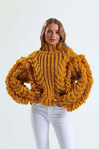 Estako Cozy Thick & Quick Yarn, 20% Wool 80% Acrylic, Mustard, 4-Pack | chunky, soft, hand knitting, blankets, crocheting, weight 6, 400 g, 260 yds, scarves, sweaters, hats - color: 52095 - Mustard, size: 4 Skeins