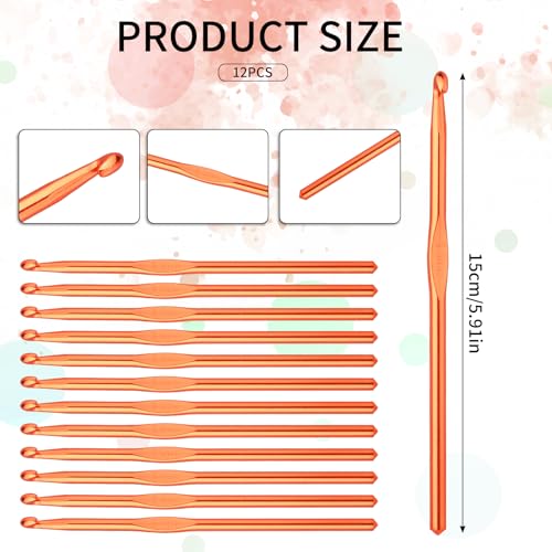 Abeillo 12 PCS 5.5 mm Crochet Hook, US Size I Crochet Hooks Size 9 Aluminum Knitting Needles, Crochet Needles for Yarn Craft Beginners Women Adults - color: 5.5mm