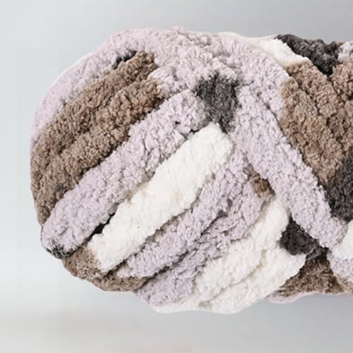 Chunky Chenille Yarn - Bulky Thick Fluffy Yarn for Crocheting and Knitting Blankets, Soft Plush Yarn, 8 Jumbo Pack 30.5 (Coffee Truffle) - color: Coffee Truffle