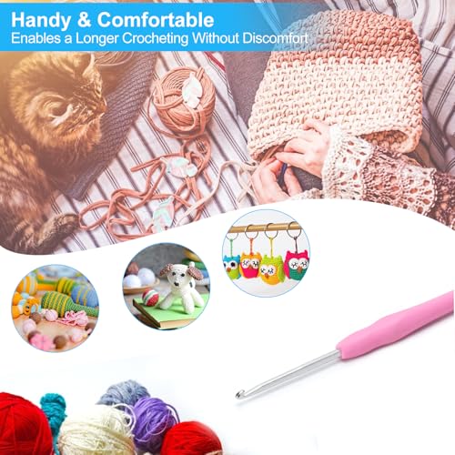 Vodiye 10PCS Crochet Hooks, Professional Extra Long 3.0mm, Ergonomic Handle, Crochet Needle for Beginners and Experienced Lovers - size: 10pcs - 3mm