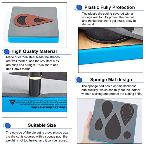 SUPERDANT Teardrop Leather Cutting Die 4 Styles Earrings Embossing Wooden Cutting Die Earring Patch Mold Template for Pendant Quilting Sewing Jewelry DIY Leather Crafts Making - color: Water Droplets