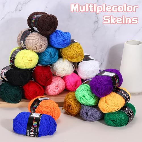 MECCANIXITY 2PCS Crocheting Yarn, Rose Pink 4 Ply Acrylic Yarn 50g Sport Weight Yarns Bulk Soft and Fluffy Yarns for Knitting DIY Crochet Handicraft Blankets Gift, 110 Yards - color: Rose Pink