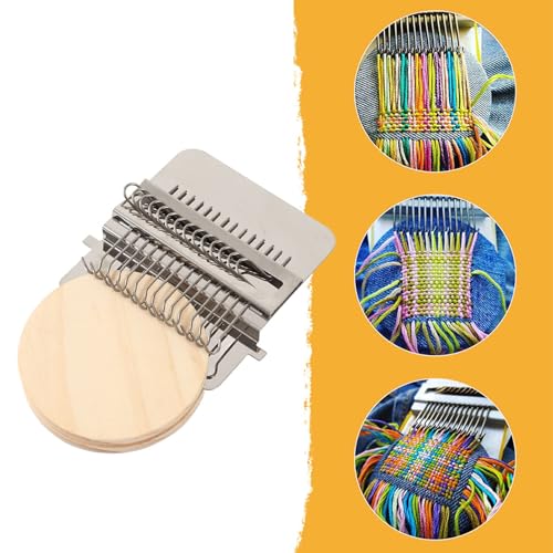 Small Loom Speedweve Type Weave Tool, Small Weaving Loom Mini Mending Convenient Darning Loom for Mending Jeans Socks Clothes Loom Machine Makes Beautiful Stitching DIY Weaving Arts (14 Hooks)