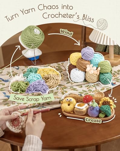 Adhafera Yarn Winder, Ball Winder for Crocheting, Yarn Spinner for Knitting | 4oz, Durable ABS Plastic, Manual, Easy to Use, Quick Install, Protable, The Helper for Yarn Collection Lovers - color: Yarn Winder