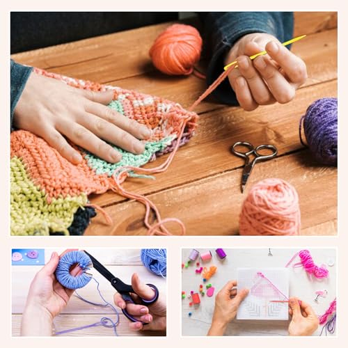 joaoxoko Big Eye Yarn Needles, 100 Count 9cm/3.54inch Plastic Darning Needles for Hand Sewing,Weaving – Lightweight, Non-Rust, Vibrant Colors with Storage Box, Ideal for Beginners and Kids (100)