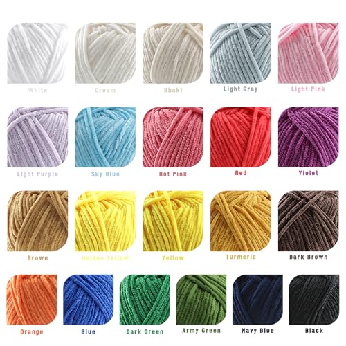 Skinny Chenille Yarn for Crocheting and Knitting, 6 Pack of 50g/158yds - 948yd Total, Soft Fluffy Yarn for Crochet Amigurum & Baby Blankets, Thin Chenille #2 Plush Crochet Yarn (6, Turmeric) - color: Turmeric
