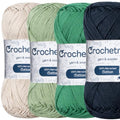 Premium Mercerized Cotton Yarn for Crochet & Knitting – Fingering Weight 4-Ply, 50g (1.76 oz) / 125 m (136 yds), High-Gloss, Anti-Splitting, Fade-Resistant Cotton (Cold Nature) - color: Cold Nature