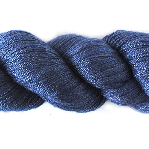 Silky Cashmere Fingering Weight Yarn Hand Knitting/Crochet for Fashion Garments (09-Royal Blue) - color: 09-Royal Blue