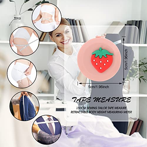 3 Pack Measuring Tape Retractable, Mini Soft Cartoon 60Inch Measuring Tape for Body Flexible Tape Measure for Tailor Sewing Craft Cutting Ruler Tools Height Waist Weight Loss Measure Tape - color: Yellow + White +Pink
