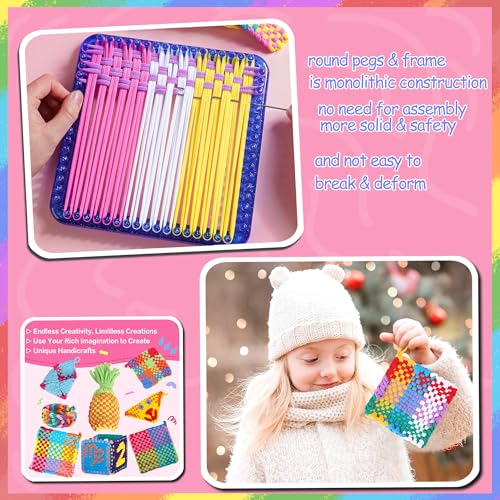 REENLIV Upgraded Weaving Loom Kit Toys for Kids & Adults, DIY Arts & Crafts | Easy Potholder Loom Knitting Activity for Beginners, Ideal Gifts for Girls Ages 5 6 7 8-12 13 Years Old, 252 Craft Loops - color: Blue