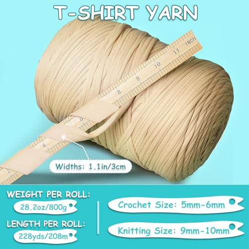 800G (228Yds) Tshirt Yarn for Crochet - T Shirt Yarn for Crocheting with Beginner Crochet Bags/Baskets/Coasters/DIY, T-Shirt Yarns with High Elastic Thick Yarns Polyester Fabric (Black) - color: Black