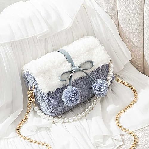 WADORN DIY Knitting Crochet Handbags Kit, Mesh Plastic Canvas Crochet Kit | Women Shoulder Bag Sewing Materials, Cute Crossbody Purse Making Set, Handmade Bag Crafting Project Xmas Gift, 22x13cm, Blue - color: Sky Blue