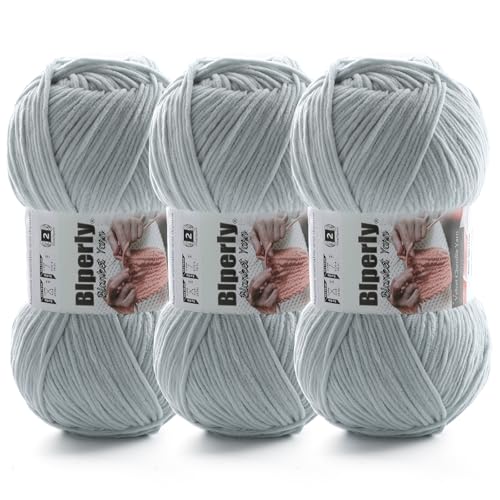 Skinny Chenille Yarn for Crocheting and Knitting - 3 Pack of 100g/317yds Ultra Soft Fluffy Plush Velvet Yarn - #2 Crochet Yarn for Amigurumi, Blankets, Plush Dolls, Baby Clothes (3, Light Gray) - color: Light Gray