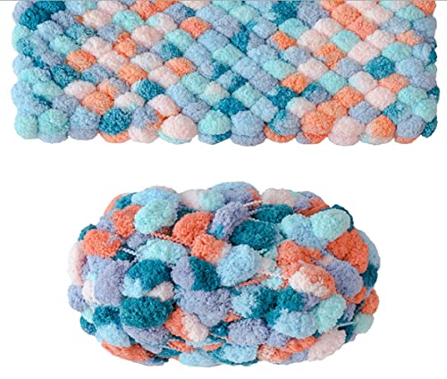 4 Balls Pomp-A-Doodle Yarn,100% Polyester Jelly Bean POM-POM Ball Yarn for Crochet Knitting Blanket Mat Pet Nest 600g (Sunny Love) - color: Sunny Love