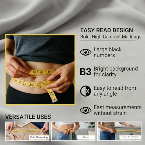 Soft Measuring Tape 2 Pack – 60 Inch / 150 cm Dual-Sided Body Tape Measure for Sewing, Tailoring, Weight Loss & Body Measurement – Flexible Inch & cm (Yellow) - color: Yellow / 2 Pack