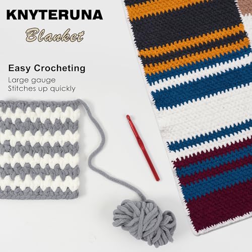 #6 Super Bulky Blanket Yarn for Crocheting - 4 Skeins(Each 10.5oz/300g, 220yds/201m), Chunky Chenille Thick Plush Big Soft Yarn for Crocheting Knitting Blankets, Light Grey - color: Light Grey