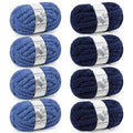 Cozyful Chunky Yarn for Hand Knitting - #10 Chunky Chenille Yarn, Jumbo Big Thick Chunky Yarns for Crocheting, Super Bulky Chunky Knit Blanket Yarns, 8 Skein (22yd, 8oz/Skein), Country & Navy - color: Country Blue & Navy