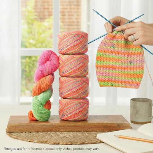 KnitPro Symfonie DK Weight Merino Wool Yarn 240yds, 100g, Galaxy Glow | 100% Extrafine Merino, Hand Dyed, OEKO-TEX Certified, Superwash, Colorfast, #3 Yarn Skein for Knitting & Crochet - color: Galaxy Glow