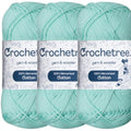 Premium Mercerized Cotton Yarn for Crochet & Knitting – Fingering Weight 4-Ply, 50g (1.76 oz) / 125 m (136 yds), High-Gloss, Anti-Splitting, Fade-Resistant Cotton, Aquamarine (Pack of 3) - color: Aquamarine